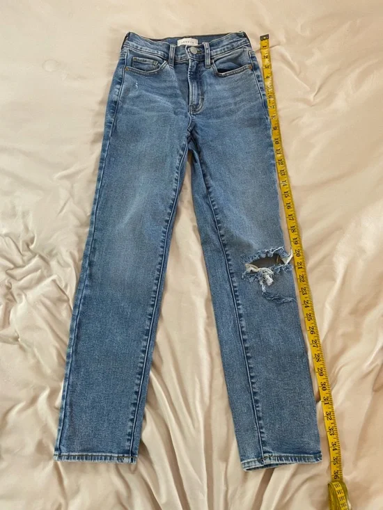 PacSun Light Blue Cropped Straight Jeans with Raw Hem - Picture 3 of 10